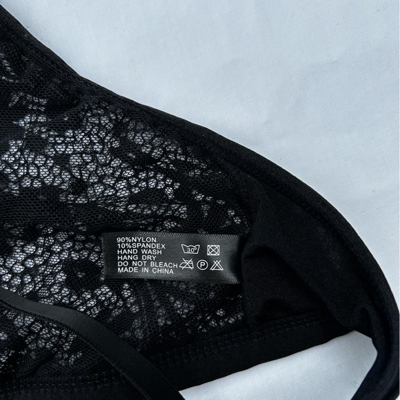 Youmita Sheer Lace High-neck Black Bralette XL - Picture 6 of 7